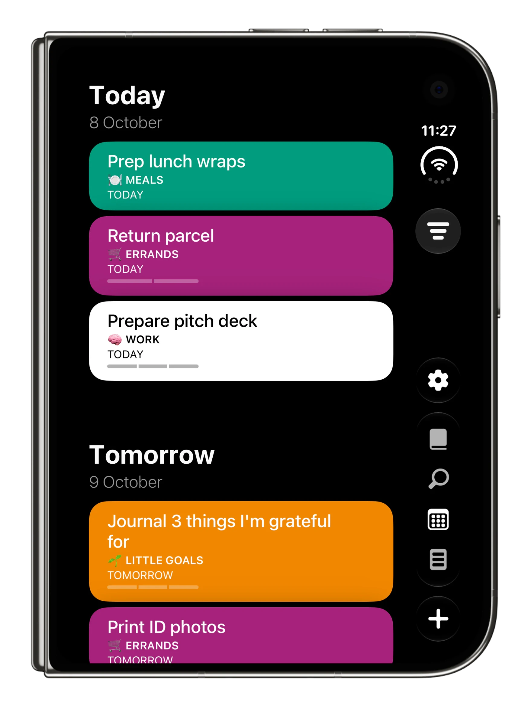 Actions on the iPhone Duo cover display